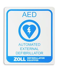 ZOLL AED Window/Wall Decal, 4" x 4 " (10cm x 10cm)